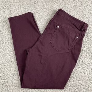 J. Jill Women's Straight Leg Jeans - Burgundy